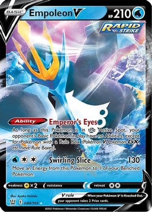 Empoleon V — SWSH05: Battle Styles Pokémon TCG card by Ayaka Yoshida