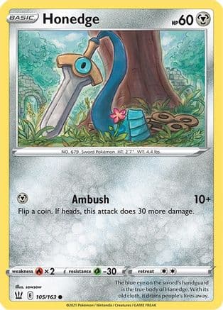 Honedge — SWSH05: Battle Styles Pokémon TCG card by sowsow