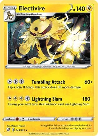 Electivire — SWSH05: Battle Styles Pokémon TCG card by Megumi Higuchi