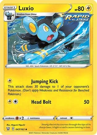 Luxio — SWSH05: Battle Styles Pokémon TCG card by Megumi Higuchi