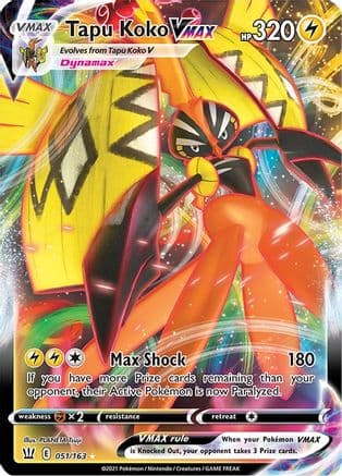 Tapu Koko VMAX — SWSH05: Battle Styles Pokémon TCG card by PLANETA Tsuji