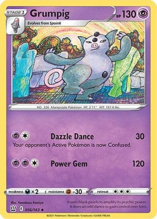Grumpig — SWSH05: Battle Styles Pokémon TCG card by Masakazu Fukuda