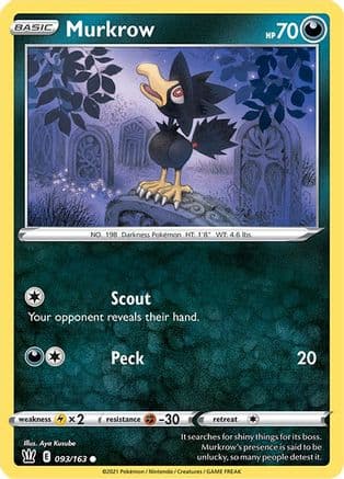 Murkrow — SWSH05: Battle Styles Pokémon TCG card by Aya Kusube