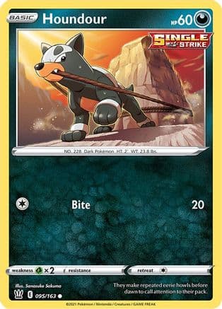 Houndour — SWSH05: Battle Styles Pokémon TCG card by Sanosuke Sakuma