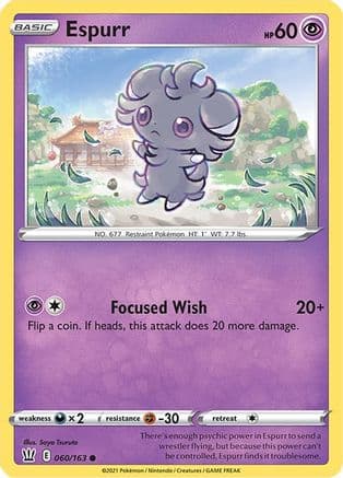 Espurr — SWSH05: Battle Styles Pokémon TCG card by Saya Tsuruta