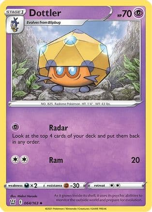 Dottler — SWSH05: Battle Styles Pokémon TCG card by Midori Harada