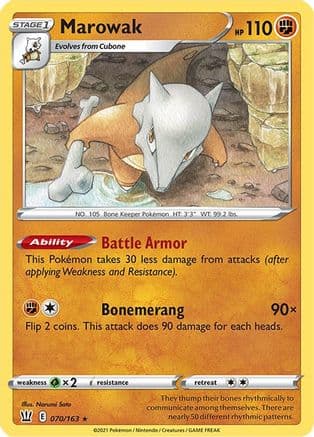 Marowak — SWSH05: Battle Styles Pokémon TCG card by Narumi Sato