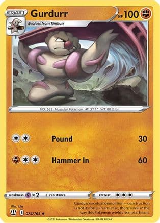 Gurdurr — SWSH05: Battle Styles Pokémon TCG card by Uta