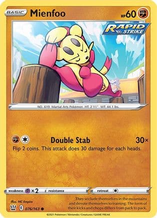 Mienfoo — SWSH05: Battle Styles Pokémon TCG card by NC Empire