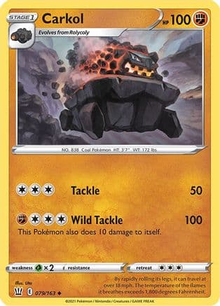 Carkol — SWSH05: Battle Styles Pokémon TCG card by Uta