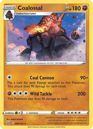 Coalossal — SWSH05: Battle Styles Pokémon TCG card by AKIRA EGAWA