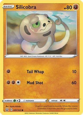Silicobra — SWSH05: Battle Styles Pokémon TCG card by Atsuko Nishida