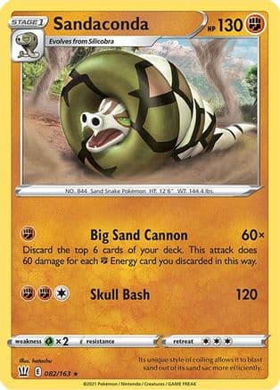Sandaconda — SWSH05: Battle Styles Pokémon TCG card by hatachu