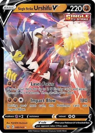 Single Strike Urshifu V — SWSH05: Battle Styles Pokémon TCG card by PLANETA Mochizuki