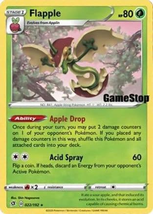 Flapple - 022/192 (Gamestop Exclusive) — Miscellaneous Cards & Products Pokémon TCG card by GameStop
