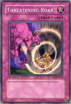 Threatening Roar — Flaming Eternity Yu-Gi-Oh! card by KAZUKI TAKAHASHI