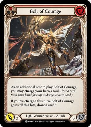 Bolt of Courage (Red) — Monarch Flesh and Blood card by Tim Wan