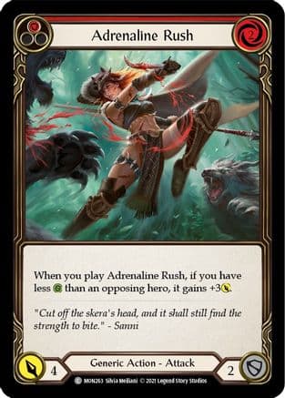 Adrenaline Rush (Red) — Monarch Flesh and Blood card by Silvia Meliani