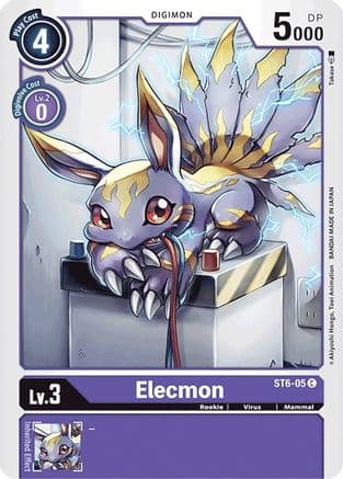 Elecmon — Starter Deck 06: Venomous Violet Digimon Card Game card by Takase