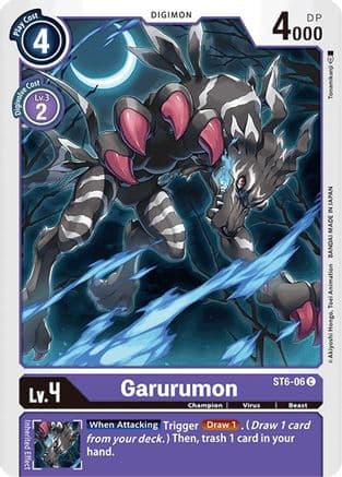 Garurumon — Starter Deck 06: Venomous Violet Digimon Card Game card by Tonamikanji