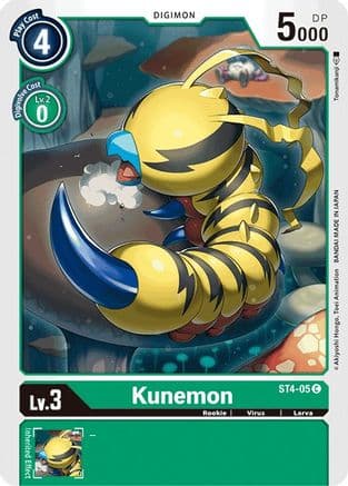 Kunemon — Starter Deck 04: Giga Green Digimon Card Game card by Tonamikanji
