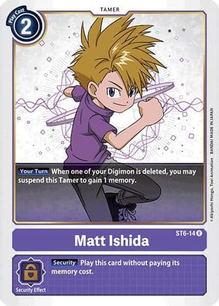 Matt Ishida — Starter Deck 06: Venomous Violet Digimon Card Game card by Akiyoshi Hongo, Toei Animation