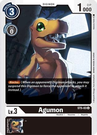 Agumon — Starter Deck 05: Machine Black Digimon Card Game card by Nakano Haito