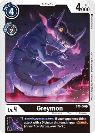 Greymon — Starter Deck 05: Machine Black Digimon Card Game card by Nakano Haito