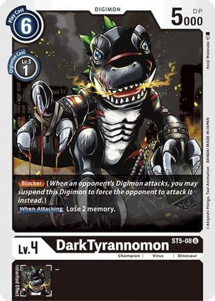 DarkTyrannomon — Starter Deck 05: Machine Black Digimon Card Game card by Kenji Watanabe