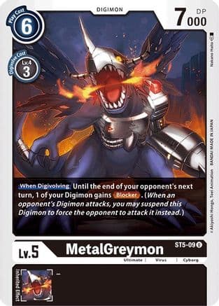 MetalGreymon — Starter Deck 05: Machine Black Digimon Card Game card by Nakano Haito