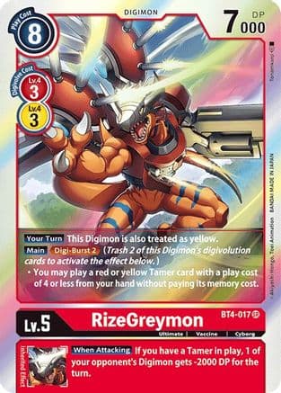 RizeGreymon — Great Legend Digimon Card Game card by Akiyoshi Hongo, Toei Animation
