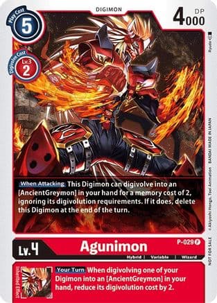Agunimon - P-029 — Digimon Promotion Cards Digimon Card Game card by Ryuda