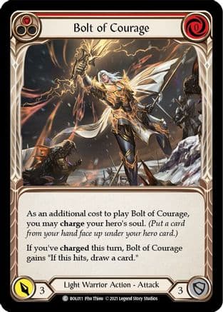 Bolt of Courage (Red) — Blitz Deck: Monarch - Boltyn Flesh and Blood card by Phu Thieu