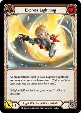 Express Lightning (Red) — Blitz Deck: Monarch - Boltyn Flesh and Blood card by Jessada Sutthi