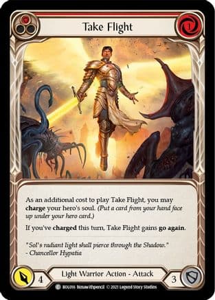 Take Flight (Red) — Blitz Deck: Monarch - Boltyn Flesh and Blood card by biwwithpencil