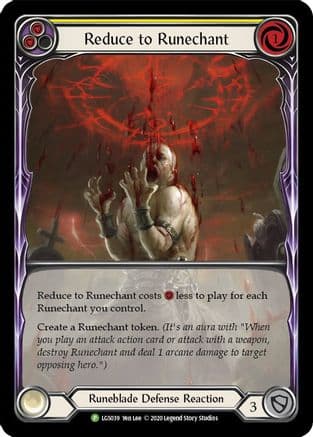 Reduce to Runechant (Yellow) - LGS039 — Flesh and Blood: Promo Cards