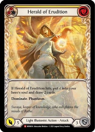 Herald of Erudition (Extended Art) — Flesh and Blood card