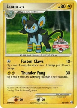 Luxio - 52/130 (State Championship Promo) — League & Championship Cards