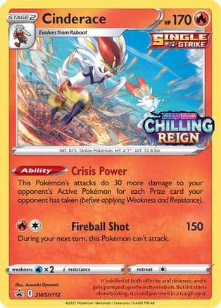 Cinderace - SWSH112 (Prerelease) — SWSH: Sword & Shield Promo Cards Pokémon TCG card by Anesaki Dynamic