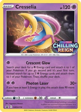 Cresselia - SWSH114 (Prerelease) — SWSH: Sword & Shield Promo Cards Pokémon TCG card by Kagemaru Himeno