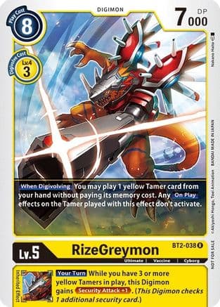 RizeGreymon - BT2-038 (Official Tournament Pack Vol.2) — Release Special Booster 1.0
