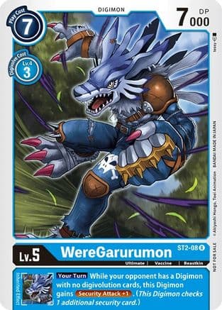 WereGarurumon - ST2-08 (Tamer Party Vol. 2 Promo) — Starter Deck 02: Cocytus Blue Digimon Card Game card by Akiyoshi Honga, Toei Animation