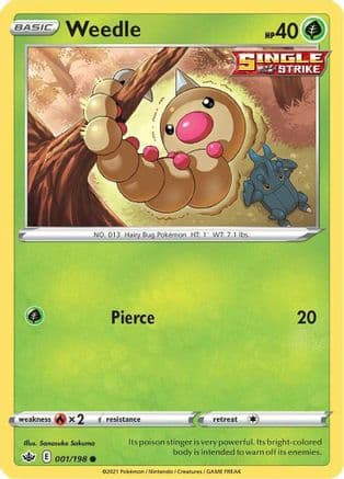 Weedle — SWSH06: Chilling Reign Pokémon TCG card by Sanosuke Sakuma