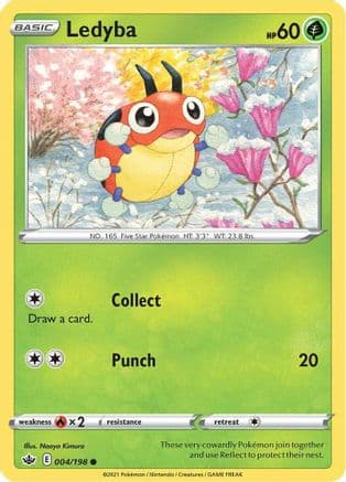 Ledyba — SWSH06: Chilling Reign Pokémon TCG card by Naoyo Kimura