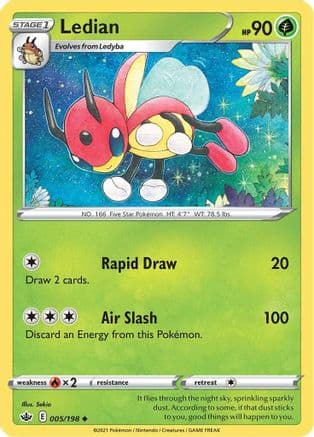 Ledian — SWSH06: Chilling Reign Pokémon TCG card by Sekio