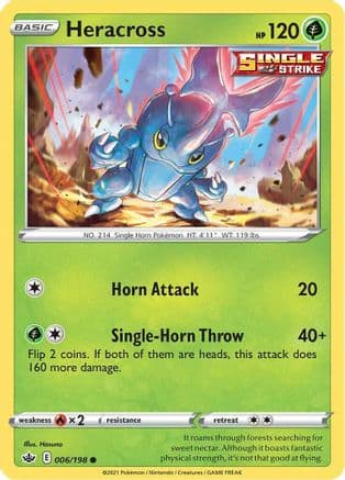 Heracross — SWSH06: Chilling Reign Pokémon TCG card by GOSSAN