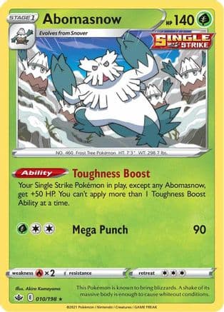 Abomasnow — SWSH06: Chilling Reign Pokémon TCG card by Akira Komayama