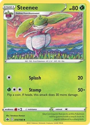 Steenee — SWSH06: Chilling Reign Pokémon TCG card by Tomokazu Komiya