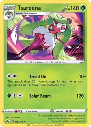 Tsareena — SWSH06: Chilling Reign Pokémon TCG card by Yuu Nishida