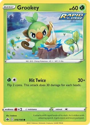 Grookey — SWSH06: Chilling Reign Pokémon TCG card by kodama